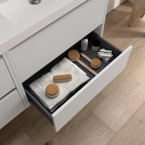 Meuble salle de bain NOJA 2 tiroirs -  Vasque Miroir Applique – Image 3