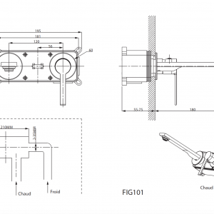 Mitigeur lavabo encastré - Figaro – Image 10