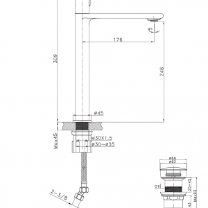 Mitigeur lavabo haut 2 options - Figaro – Image 15