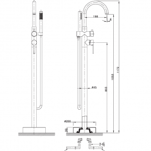 Mitigeur bain/douche sur pied - Figaro – Image 10