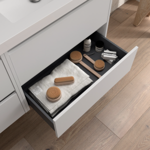Meuble salle de bain NOJA 4 tiroirs Double Vasque Miroir Applique – Image 3
