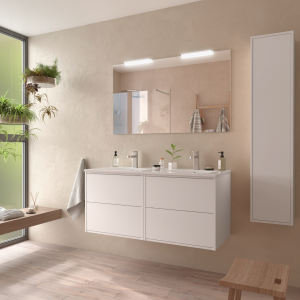 Meuble de salle de bain OPTIMUS 4 tiroirs - Vasque Miroir Applique