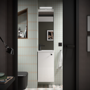 Meuble de salle de bain MARVILLE 1 porte - Vasque Miroir Applique