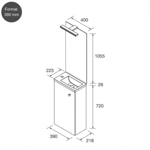 Meuble de salle de bain MARVILLE 1 porte - Vasque Miroir Applique – Image 4