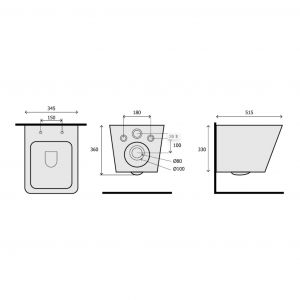 Pack WC suspendu Elegant noir mat – Image 3